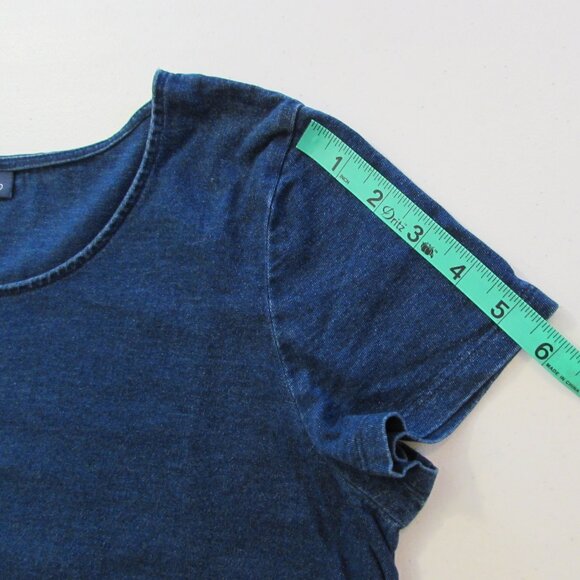 J Jill PureJill Indigo Cotton Elliptical Tee - Capecod Wash - Small - Picture 10 of 13